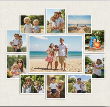 Fotókollázs 3 vászonkép kollázs