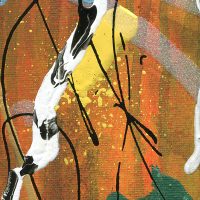 WEBRE-Fekete fehér narancs festmény