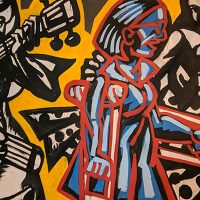 WEBRE-Fekete sárga és fehér absztrakt