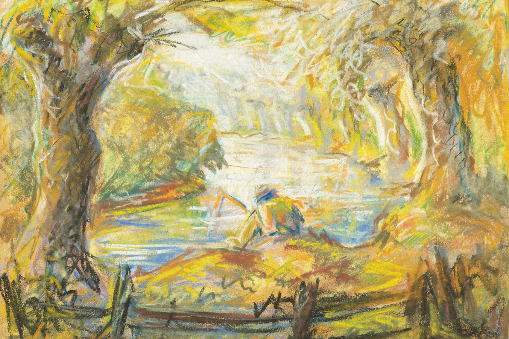 Horgász a tónál vászonkép