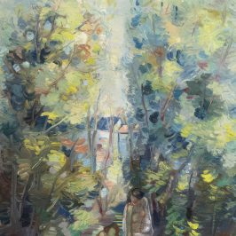 Aktok a fák alatt vászonkép